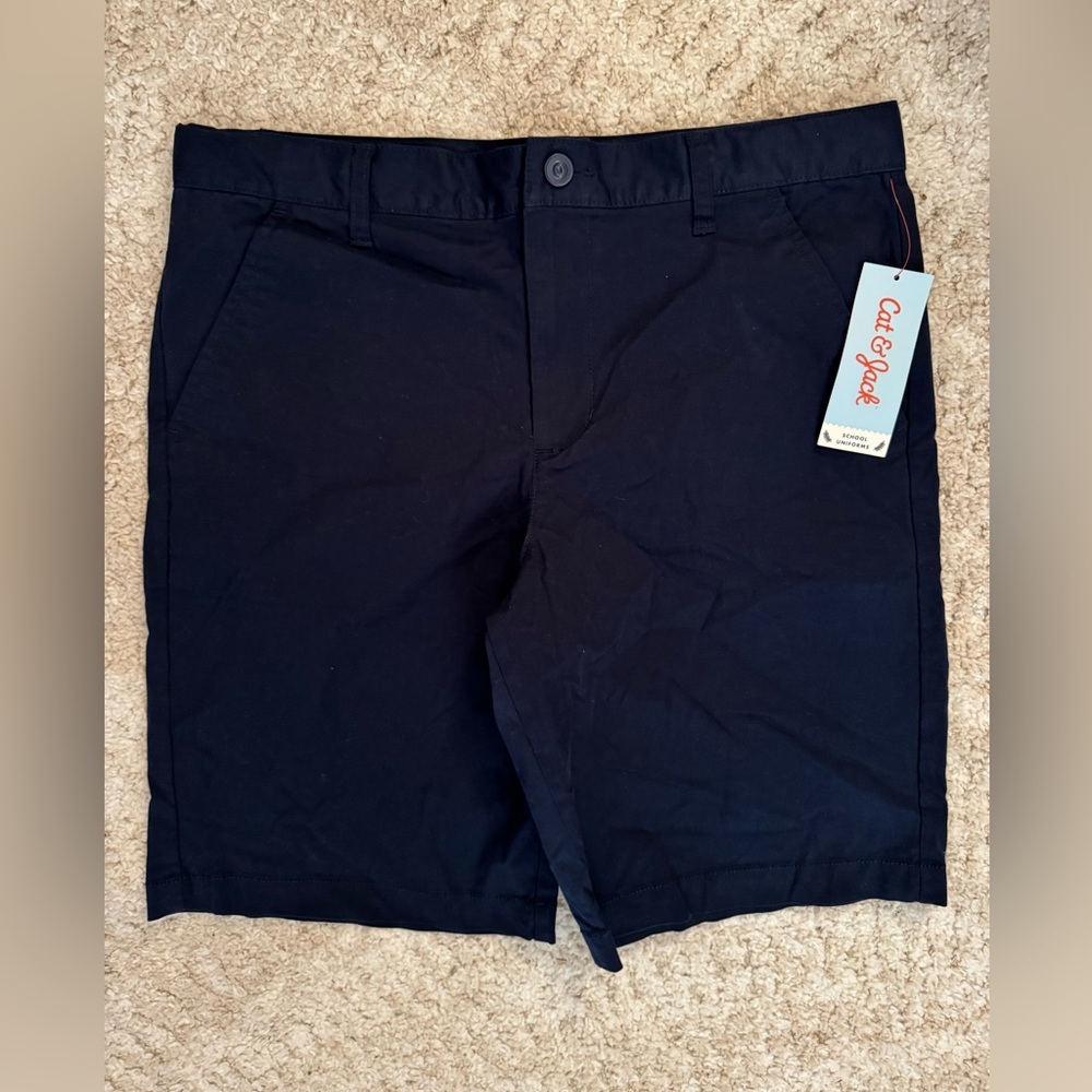 Cat & Jack Boys navy uniform style shorts size 16 Husky - NWT